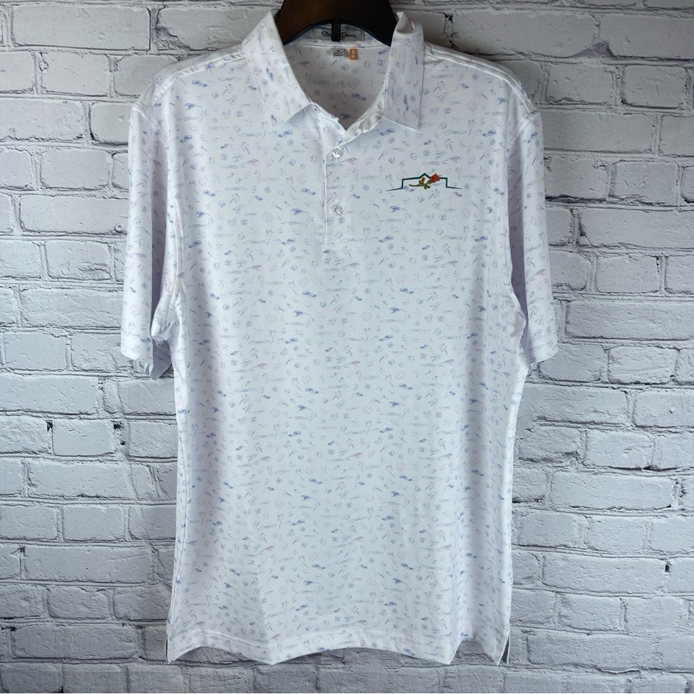 Straight Down Shirt Men’s Medium Short Sleeve Golf Polo Floral AOP Hawaiian - Picture 2 of 10